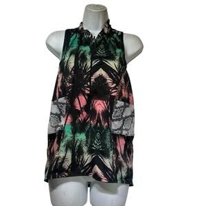 Shebeest Majestic Palm sleeveless Cycling Zipper Jersey Size XL